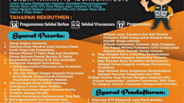 KPU Kota Palopo Rekrut Relasi Pemilu 2019