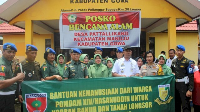 Pomdam XIV/Hasanuddin Peduli Korban Banjir dan Longsor di Kabupaten Gowa