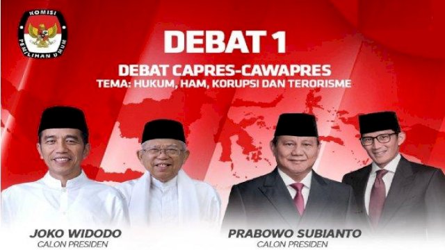 Survei Median, Elektabilitas Jokowi-Ma’ruf vs Prabowo-Sandi Terpaut 9.2 Persen