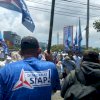 Massa Pendukung Capres 02 Kepung Bawaslu Sulsel
