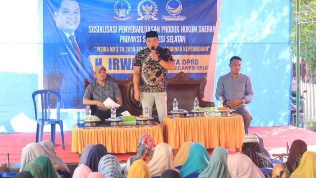 H. Irwan Sosialisasikan Perda Kepemudaan dihadapan Masyarakat Pangkep