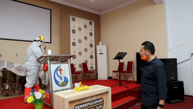 Semprot Disinfektan di Bantaeng Tetap Berlanjut