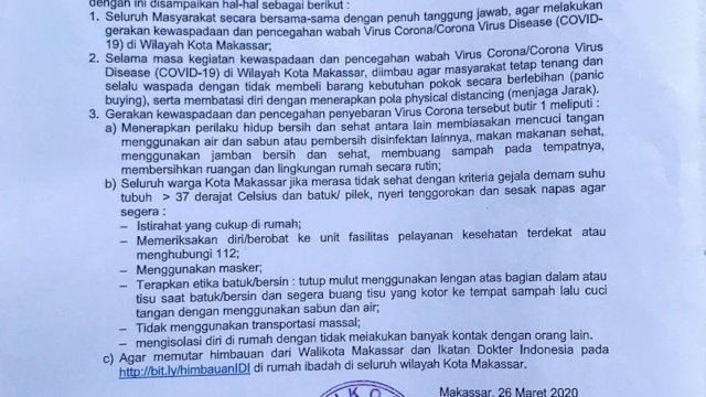 Wali Kota Keluarkan Edaran Pencegahan Wabah Virus Corona