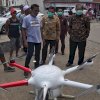Cegah Corona, Kelurahan Rappang Disemprot Disinfektan Pakai Drone.