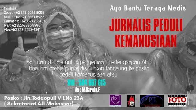 Jurnalis Peduli Kemanusiaan Galang Donasi Bantu Tenaga Medis