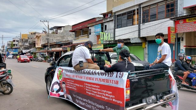 Pemuda Pinrang Himbau Warga Cegah Wabah Virus Corona
