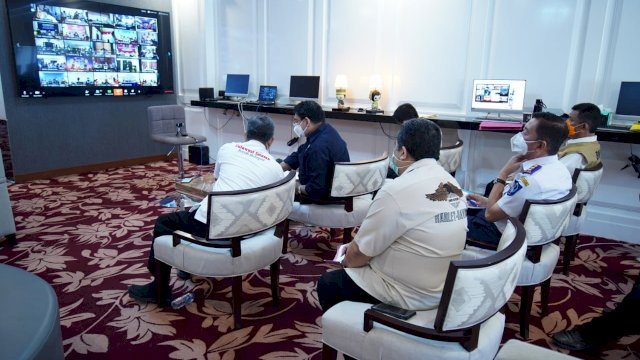 Video Conference Bersama Kemendagri, Sekprov Laporkan Penanganan Covid-19