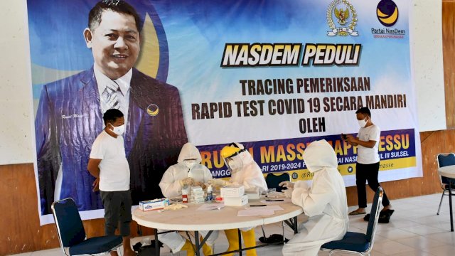 Rusdi Masse Gelar Tracking Rapid Test COVID-19 Gratis Di Sidrap