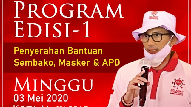 Sandiaga Uno Galakkan Aksi Kemanusian di Makassar