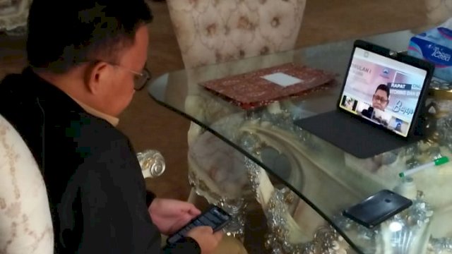 Bupati Bantaeng Rapat Monev Triwulan I Secara Online