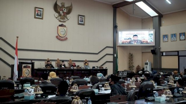 Rapar Paruipurna DPRD Kota Makassar Yang di Gelar Secara Virtual 