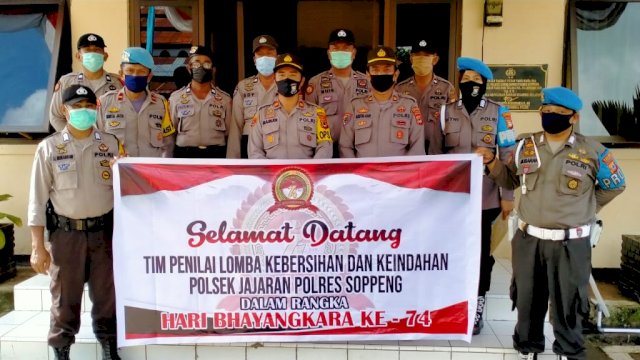 Sambut Hari Bhayangkara ke – 74, Polres Soppeng Gelar Lomba Kebersihan dan Keindahan Mapolsek