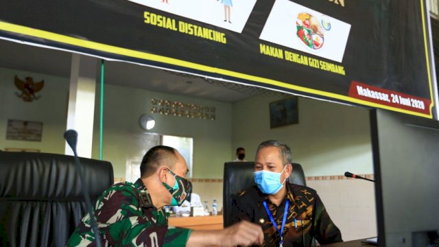 Pangdam XIV dan PJ Wali Kota Makassar Komitmen Untuk Putus Rantai Covid