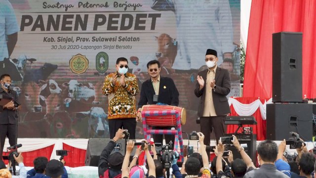 Abdul Hayat Dampingi Menteri Pertanian Panen 630 Sapi Hasil Inseminasi Buatan