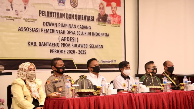 Pelantikan Pengurus APDESI Periode 2020-2025,disaksikan oleh Bupati Bantaeng.