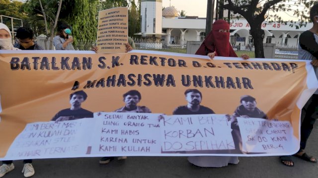 Sidang Putusan Kasus DO 4 Mahasiswa UNKHAIR Ternate Direspon di Makassar