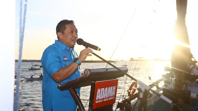 Ketua Umum Partai Gelora Anis Matta, Saat memberikan Orasi politiknya Pada Dejklarasi ADAMA, Kamis (3/9)