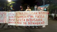 Kantor Polrestabes Makassar Didemo Tengah Malam