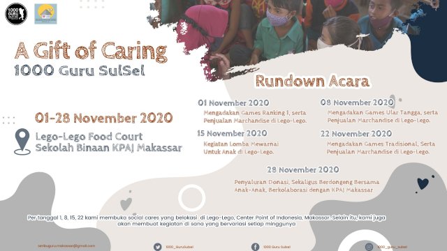 Peduli Pendidikan, 1000 Guru Sulsel Siap Gelar A Gift of Caring