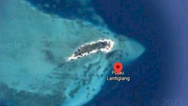Pulau Lantigiang, Kepulauan Selayar dari tangkapan layar Google Maps, Sabtu (30/1) || Trotoar.id