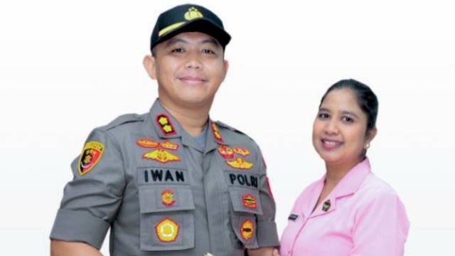 Kapolres Sinjai Irwan Irmawan, didampingi istrinya. | Pribadi/trotoar.id