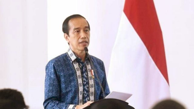 Jokowi dalam Rakernas HIPMI, Jumat (5/3).