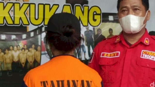 Terduga pelaku pembunuh selegram di Makassar, (Lutfi/Trotoar.id).