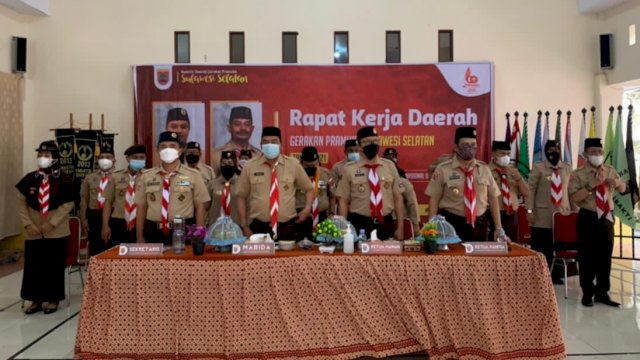 Rakorda Gerakan Pramuka  Sulsel, Sabtu (13/3).
