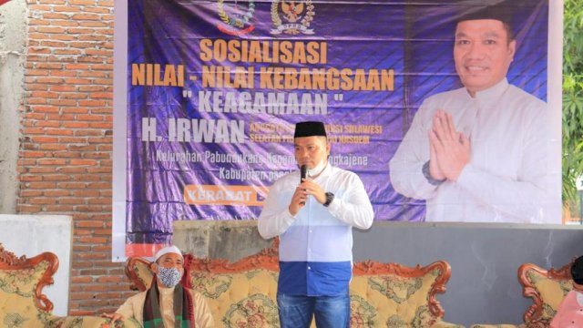 Sosbang di Pangkep, H Irwan Ajak Warga Jaga Persatuan Bangsa