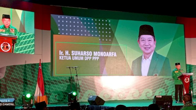 Ketua Umum PPP Suharso Monoarfa Saat Memberikan Sambutan pembukaan Muswil Ke VIII