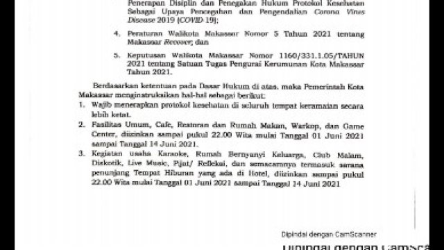 Surat Edaran Pemkot Makassar.