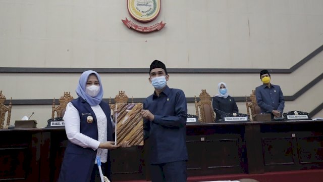 DPRD Kota Makassar melaksanakan Rapat Paripurna yang ke 11 Masa Sidang Kedua tahun sidang 2020-2021, Rabu (14/04/2021)