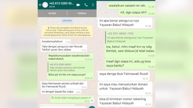 Hati-hati Penipu Ngaku Wawali Makassar Fatmawati Rusdi Beri Sumbangan ke Pesantren