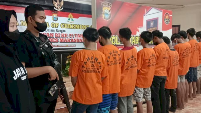 10 Remaja yang diduga Sebagai Pelaku Pengeroyokan Terhadap Jukir Diamankan Polisi