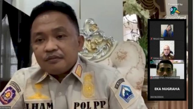 Bupati Ilham Azikin dalam diskusi virtual yang diselenggarakan oleh DPD JOIN Bantaeng, Rabu (3/8)