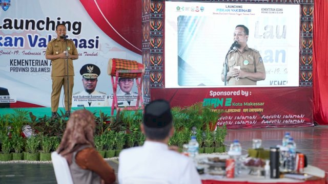 Apresiasi Pekan Vaksinasi Kanwil Kemenag Sulsel, Plt Gubernur Bantu Enam Ribu Dosis Vaksin