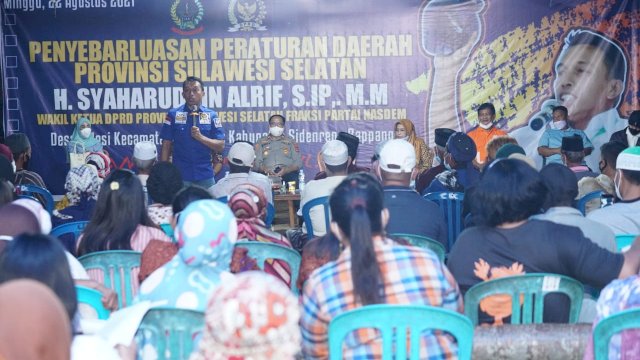 Syahar Gelar Sosialisasi Peraturan Daerah Tentang kepemudaan dan keolahragaan di Kec dua pitue.