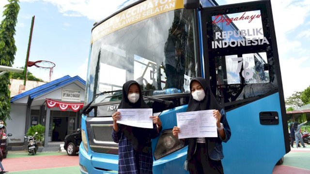 53 Ribu Anak Sekolah di Sulsel Telah Vaksin, Pelajar Antusias Hadirnya Mobile Vaccinator Mudahkan Mendapatkan Vaksinasi