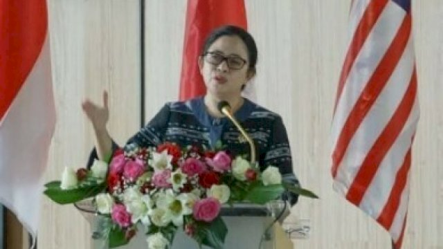 Ketua DPR RI Puan Maharani dalam pidatonya pada masa sidang pertama tahun 2021. Senin (16/8).