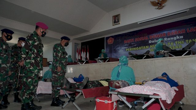 Sambut Hari Jadi Ke-76 TNI AL 2021, Lantamal VI Makassar Gelar Bakti Kesehatan Donor Darah