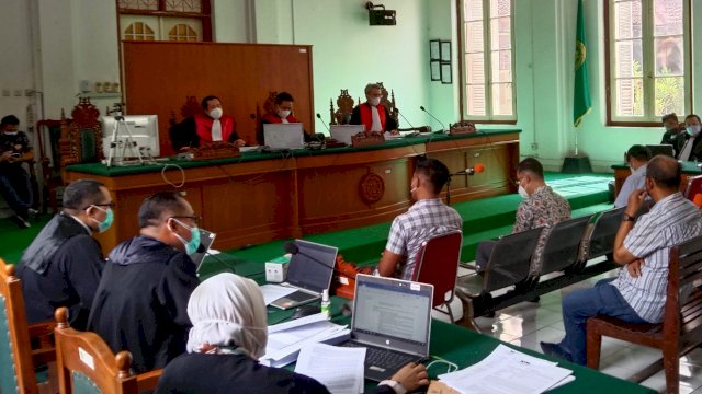 Persidangan Nurdin Abdullah di pengadilan Negeri Makassar, Rabu (29/9). / Alam