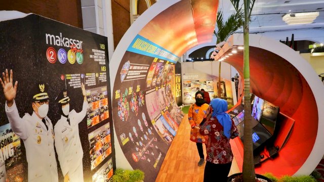 Stand Makassar di ajang APEKSI 2021 di Yogyakarta.
