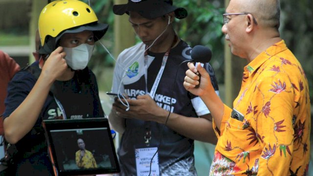 Hari pertama Virtual Advisory Mission berlangsung di tiga titik destinasi wisata di Maros Selasa (26/10/21) | Azis/Disbudpar.

