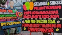 Jelang Pelantikan Hasrul, Karangan Bunga Banjiri Sekretariat KNPI Makassar