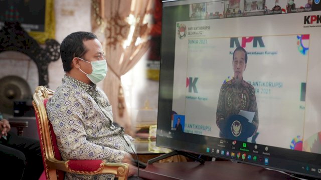 Plt Gubernur Sulsel, Andi Sudirman Sulaiman virtual bersama Jokowi.