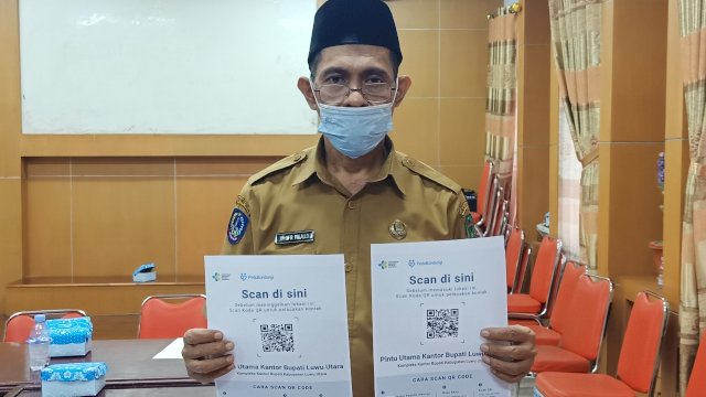 Pemda Luwu Utara Pasang Aplikasi PeduliLindungi di Tiga Kantor Ini