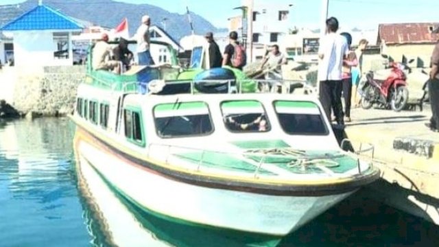 Speedboat yang dilaporkan hilang saat menuju Selayar dari Pelabuhan Luwuk Banggai pada Senin (19/11). ISTIMEWA