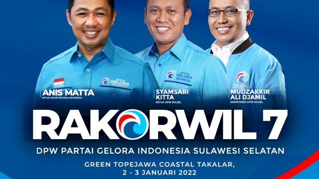 Awali Tahun Baru 2022, Partai Gelora Sulsel Gasspoll Dengan Adakan Rakorwil