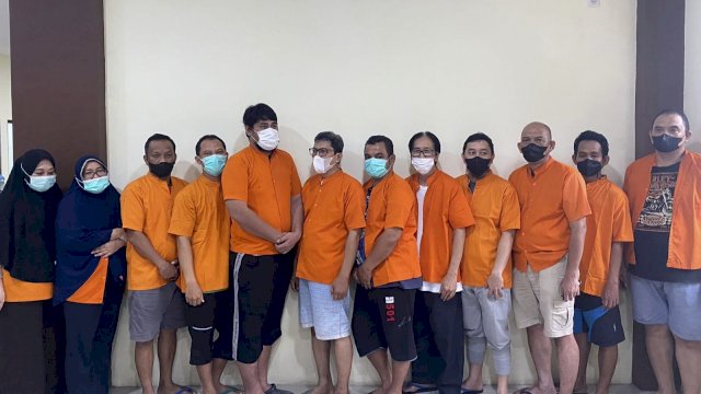 Inilah wajah 13 tersangka korupsi RS Batua, Kota Makassar. TROTOAR/ALAM