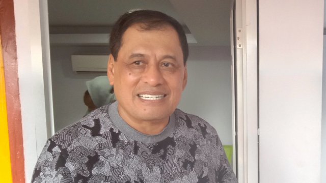 Politisi Golkar, Nurdin Halid, saat ditemui di Makassar, Senin (24/1). Alam/trotoar
